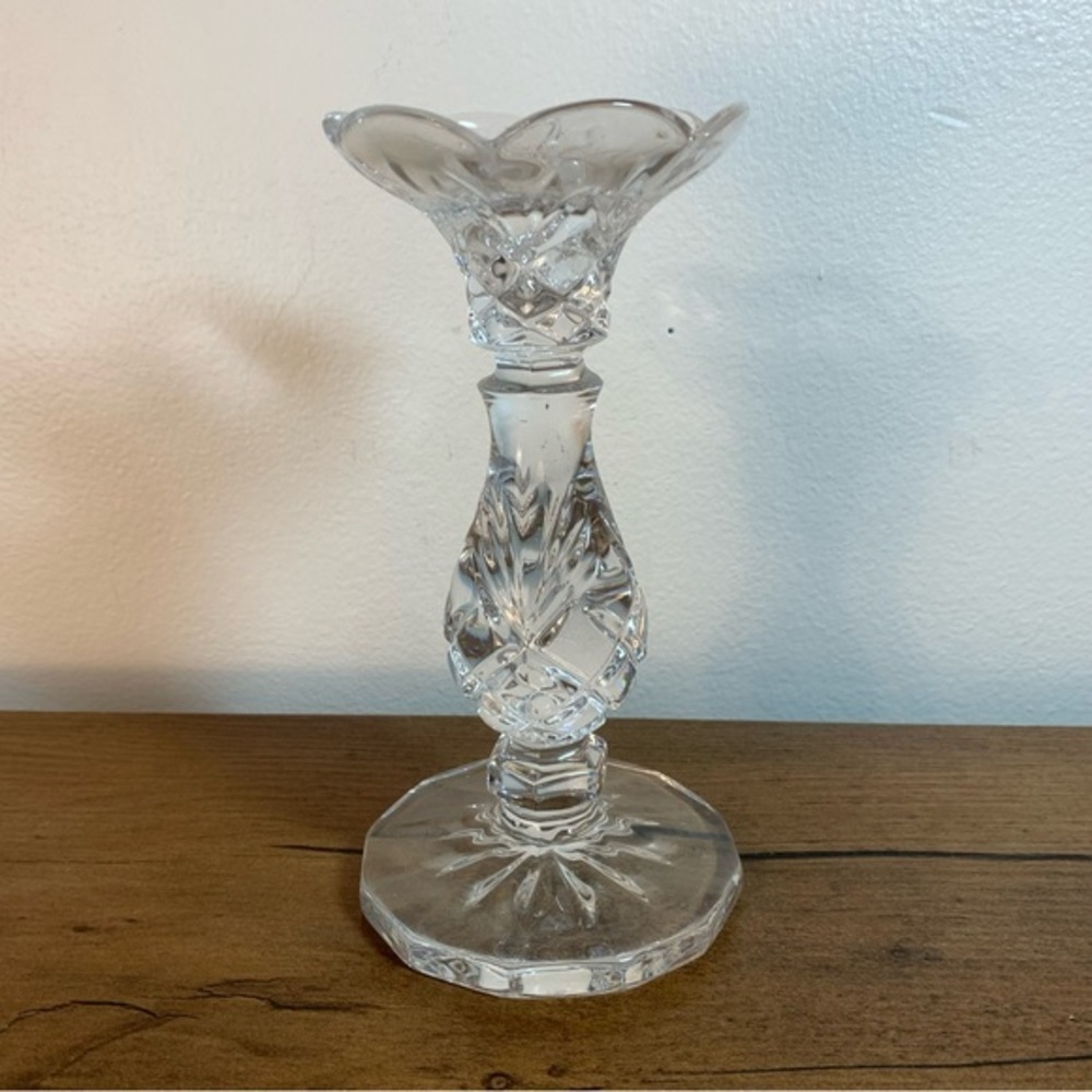 Noritake HAMPTON HALL Full Lead Crystal 7” Candlestick Holder West Germany